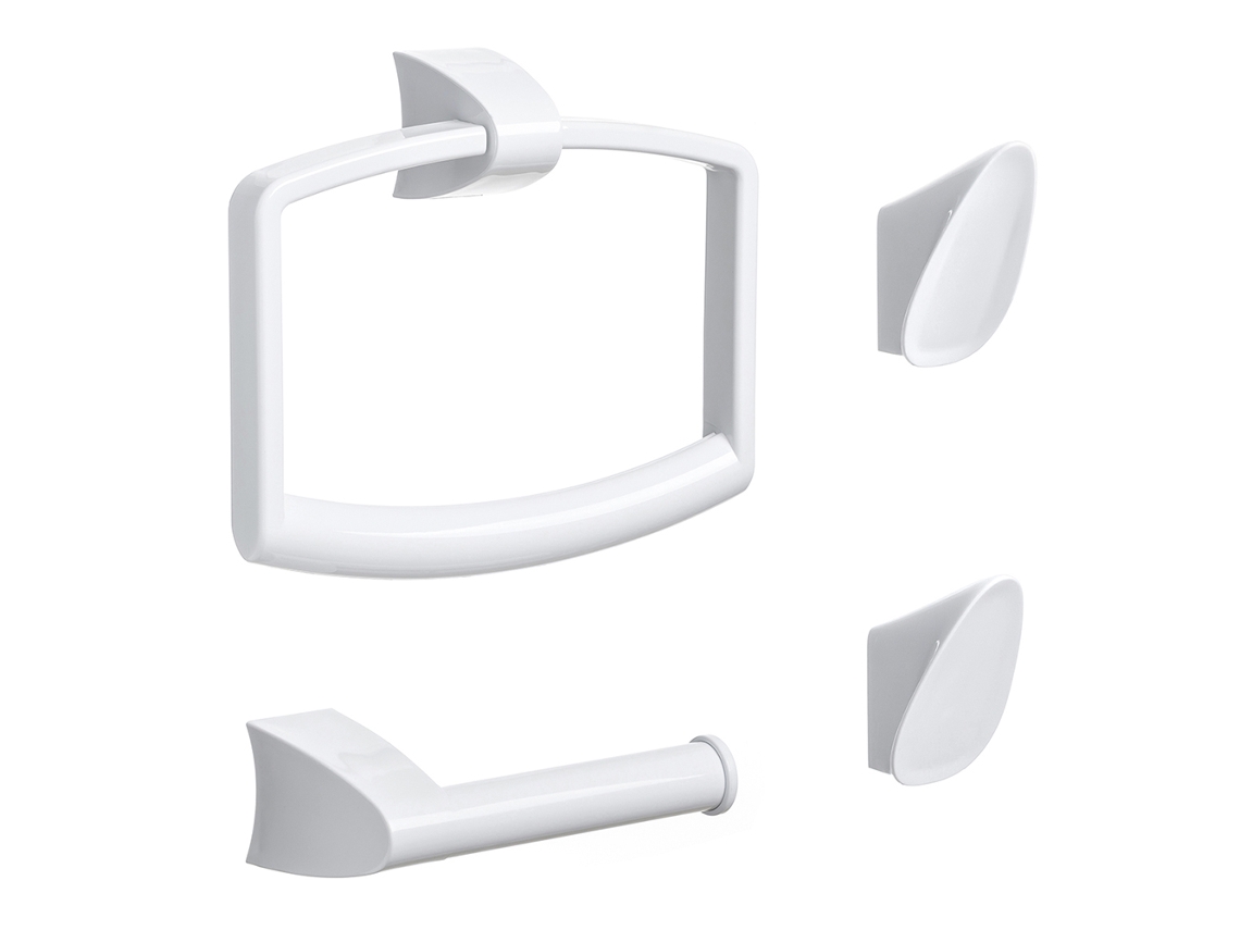 Accesorios baño smart blanco 4 piezas estuche