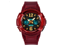 Reloj Electrónico Luminoso Simple Moda Para Mujeres Sanda Rojo