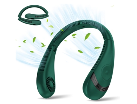 Ventilador de cuello 5000Mah Ventilador plegable sin aspas 360 Enfriamiento Ventilador personal portátil Verde BISBISOUS