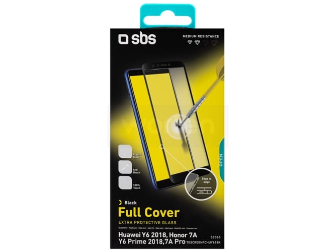 Protector de Pantalla SBS para Huawei Y6 / Honor 7A Negro