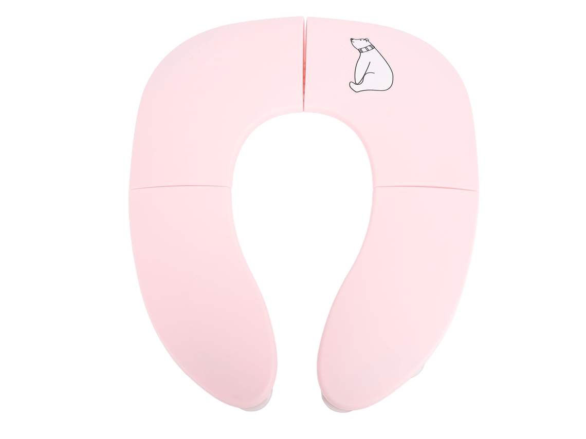 Tampa Sanitária Dobrável Para Crianças Com Ventosas Antiderrapantes Tapete Portátil De Treino De Banheiro Rosa