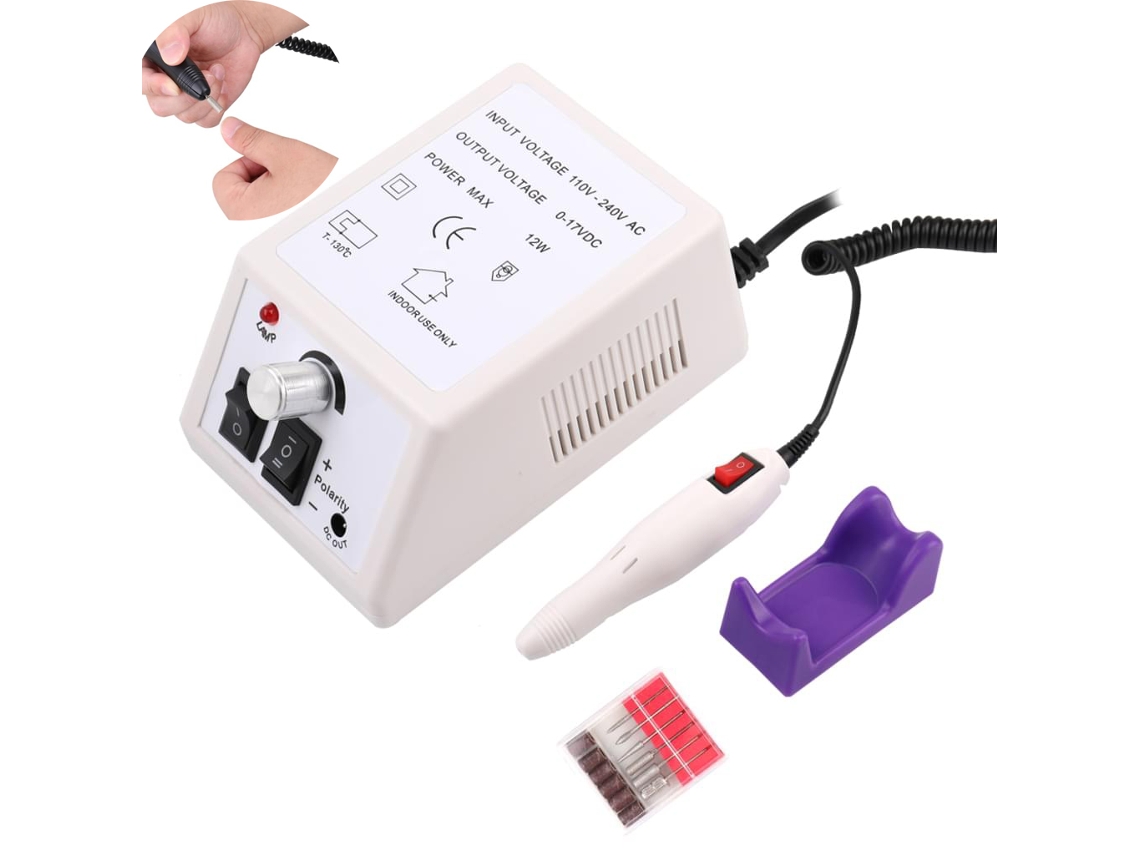 KOFIHETY Taladro eléctrico de uñas silencioso y de baja vibración para manicura y pedicura en salón, multifuncional para uñas gruesas, pulidor y quitaesmalte d