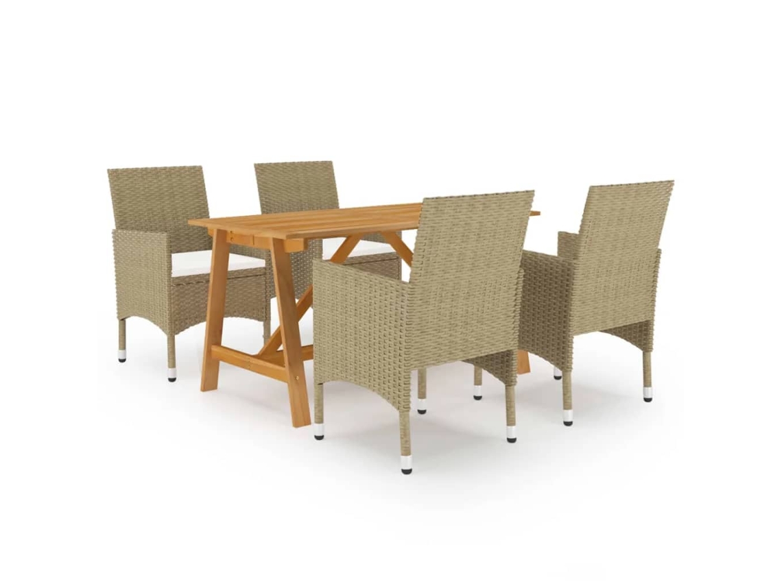 Juego de comedor de jardín beige de 2 piezas Dkd Home Decor