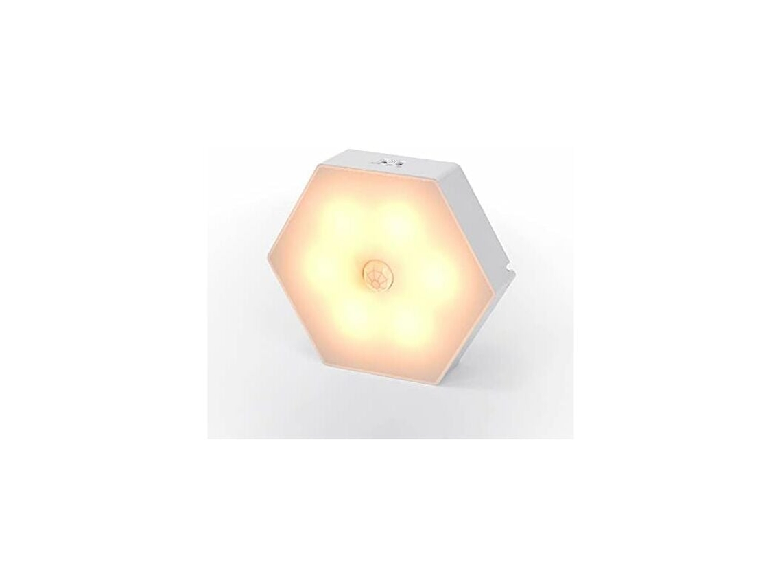 Lámpara LED con detector de movimiento, funciona con pilas para diversos entornos.