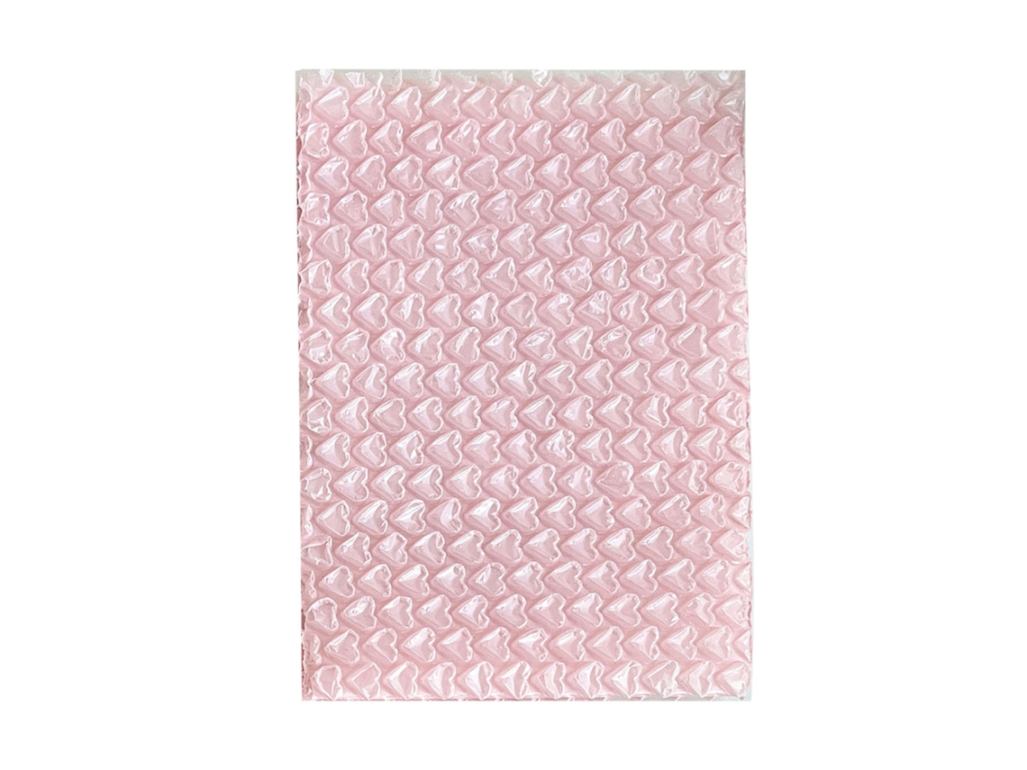 Pequeñas Bolsas De Burbujas De Pe Rosa Con Estampado De Corazones, Resistentes A Los Golpes Y Al Agua Para Envíos.