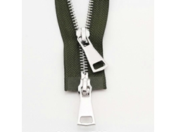 Hebilla Doble De Metal Para Chaqueta De 70 Cm, Color Verde Militar, Abertura Simple, Accesorio De Costura, 1 Unidad.