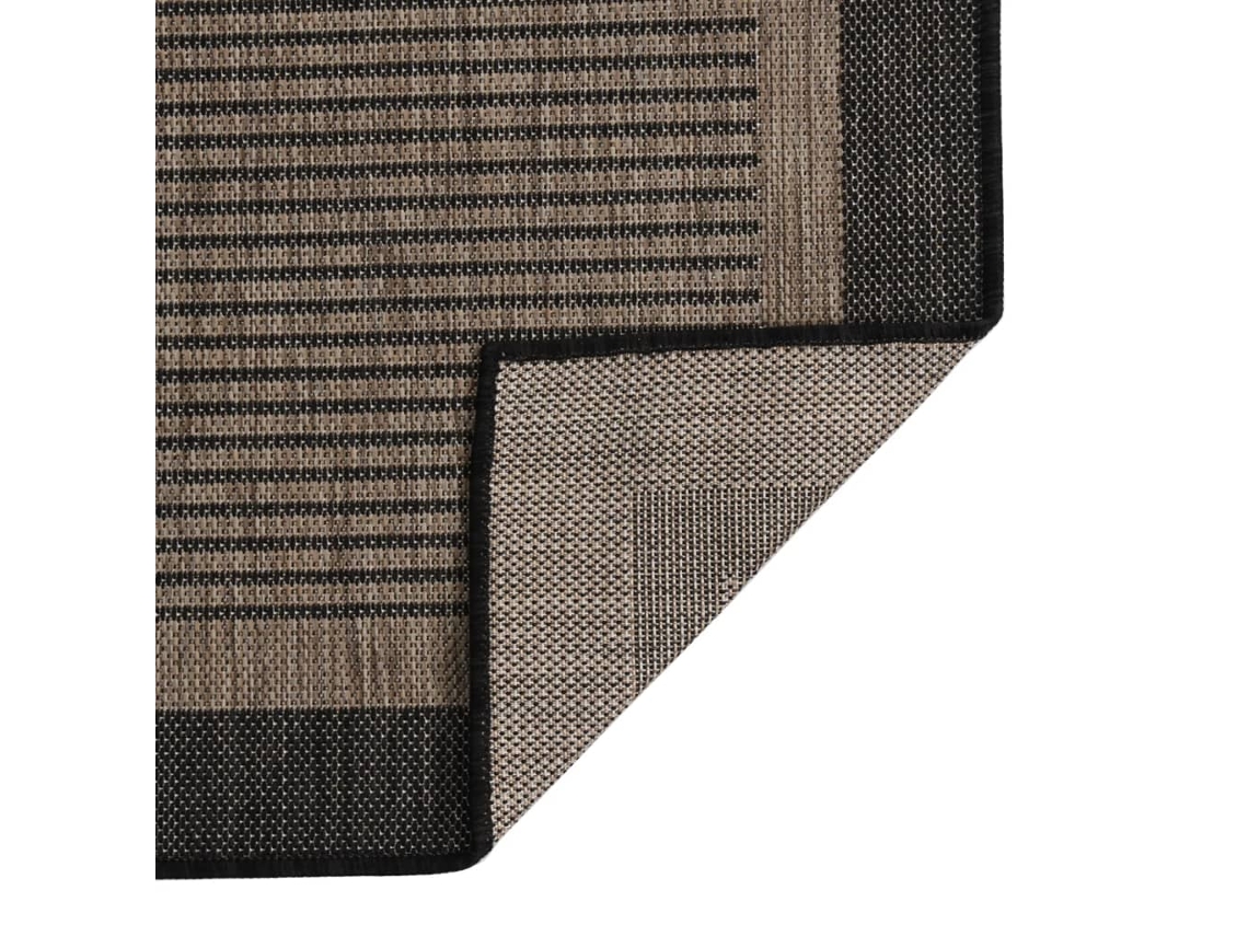 Alfombra De Exterior De Tejido Plano Marrón Oscuro 200x280 Cm