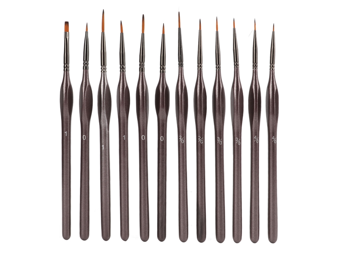 Juego De 12 Pinceles De Detalle Con Mango Triangular Ergonómico Para Pintura Acrílica Y Al Óleo.