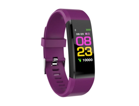 Smartwatch Monitor de presión arterial con frecuencia cardíaca Bluetooth 115Plus Rastreador de ejercicios Púrpura