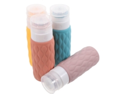 De 4 Frascos De Viagem Recarregáveis De Silicone, Frascos Cosméticos Macios Para Shampoo E