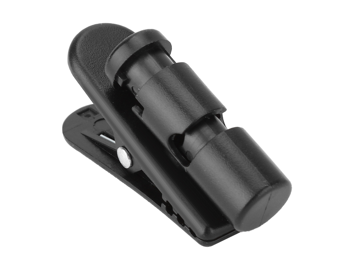 Clip multiusos negro para línea de datos de micrófono y auriculares