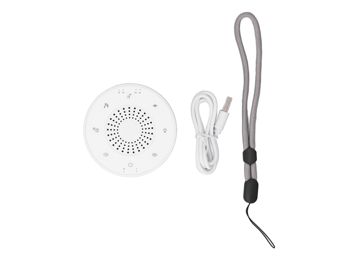 Máquina De Ruido Blanco Con Luz Ambiental, 30 Sonidos Relajantes Y Temporizador De 30/60/90 Minutos Para Dormir Y Relajarse.
