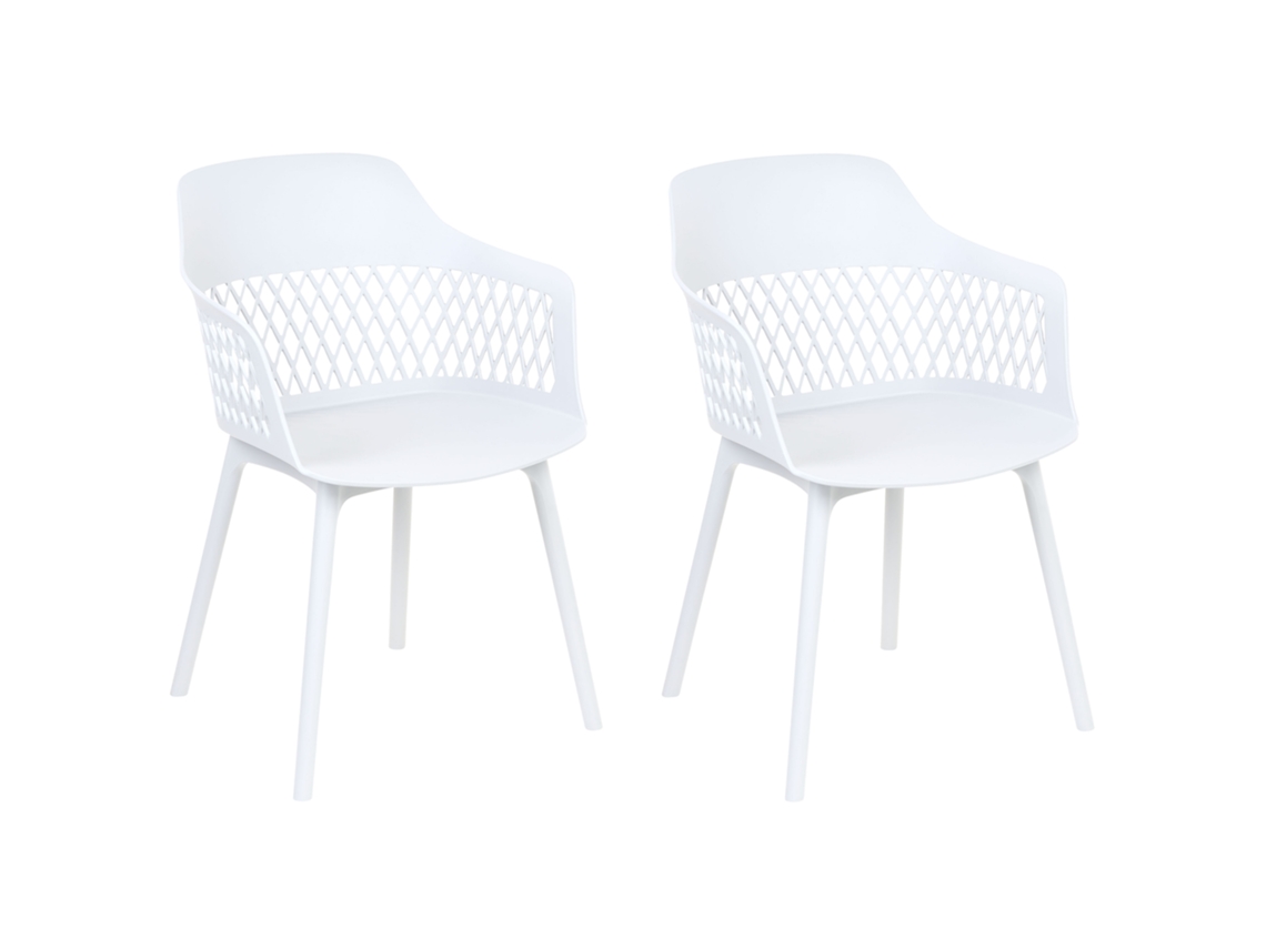 Conjunto de 2 cadeiras de jantar de estilo moderno BELIANI Almira de Polipropileno Branco 54x50x84