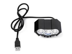 Luz para bicicleta USB T6, 3000 lm, 30 W, IPX5, aluminio, 4 modos, alcance de 200 m, negra.