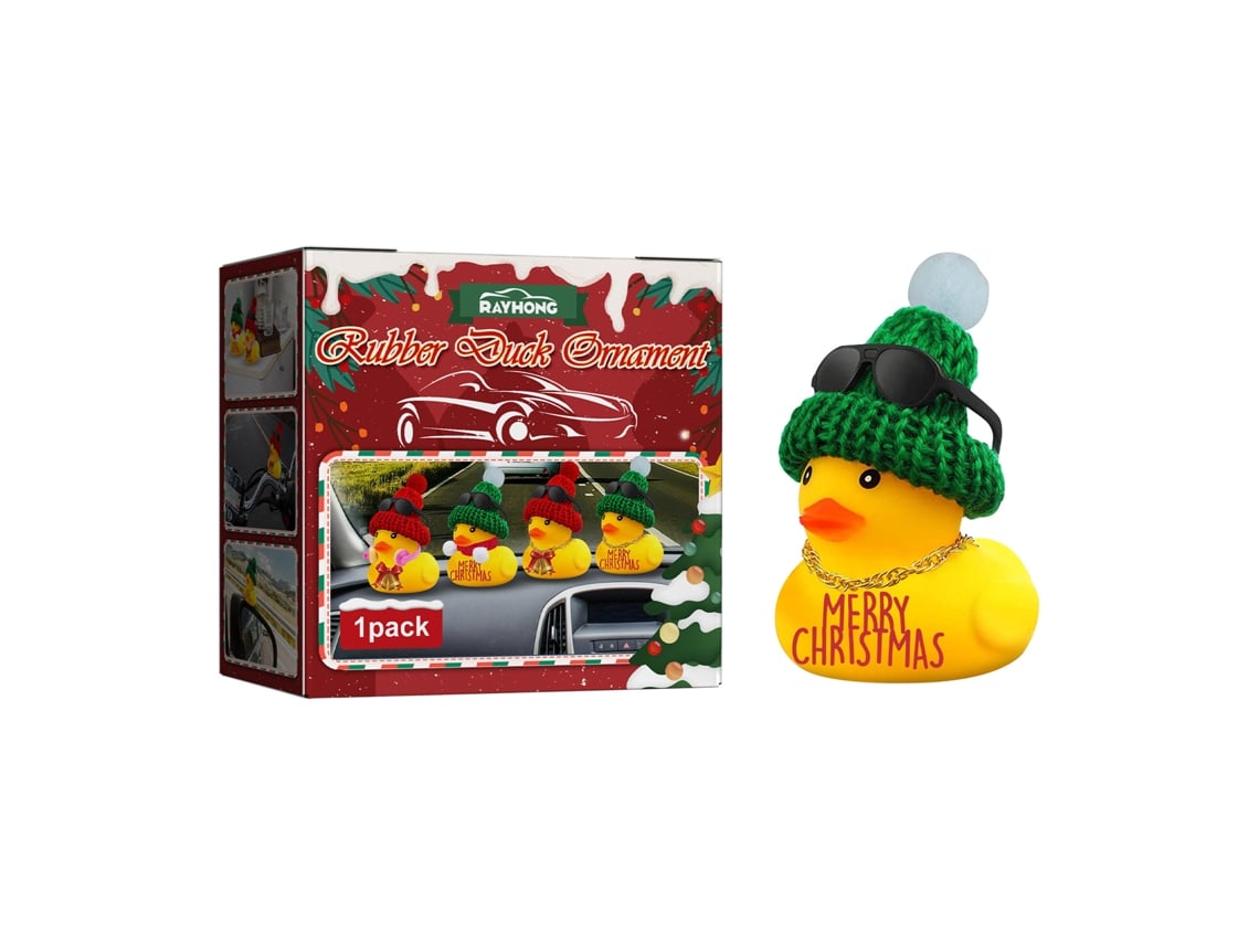Adorno navideño para coche con forma de patito de goma
