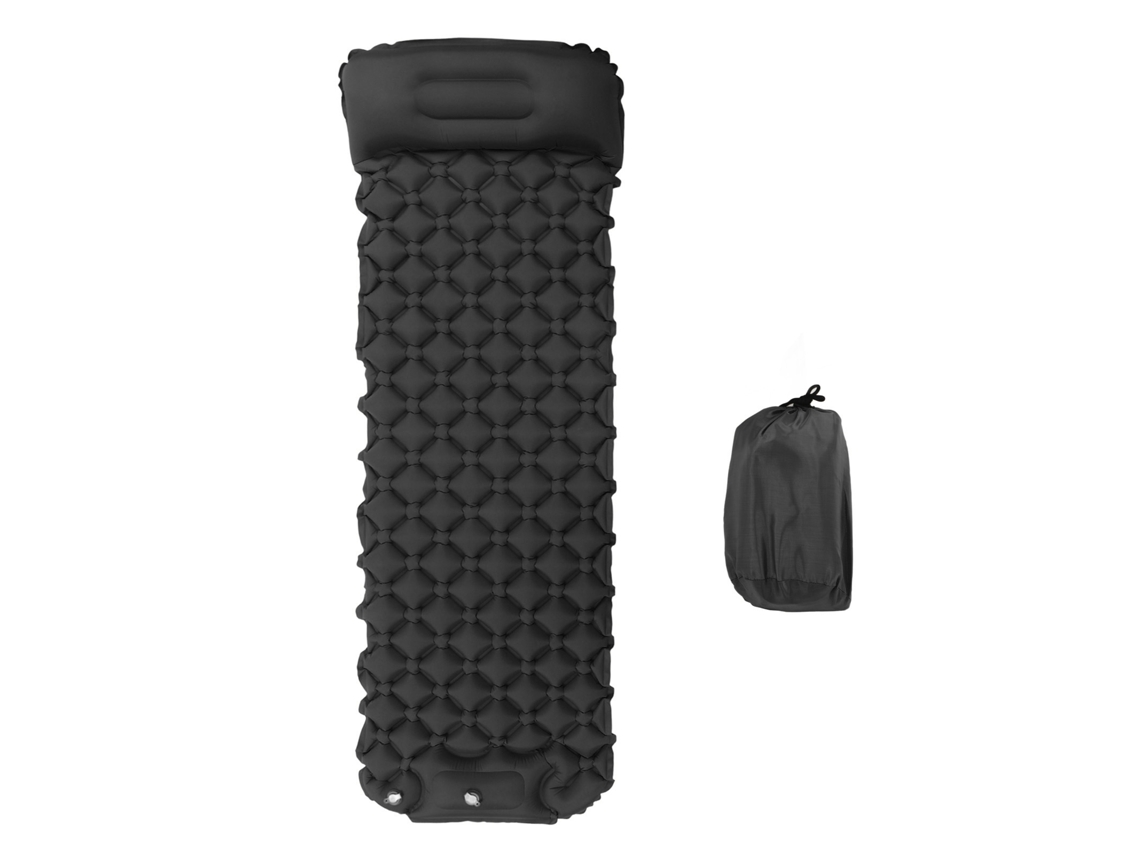 Colchón Hinchable Ultraligero Para Camping Con Bomba Integrada, Color Gris Oscuro, Ideal Para Mochileros Y Actividades Al Aire Libre.