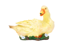 Estatua de pato de resina amarilla para jardín al aire libre