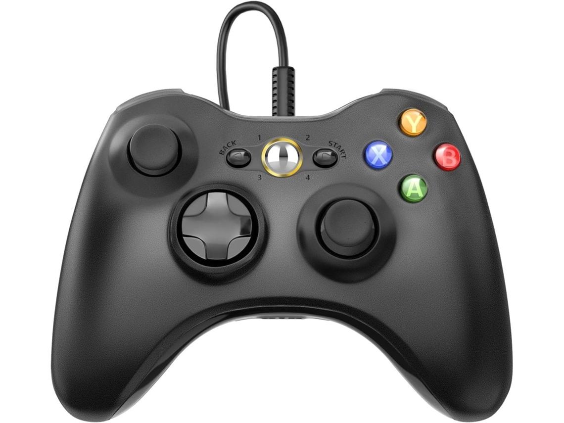 Controlador de PC con cable compatible con Xbox 360/Slim Pc Windows 10/8/7 negro YIZHOOD