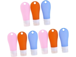 Conjunto De 9 Frascos De Silicone Recarregáveis E À Prova De Vazamentos Para Viagens, Recipientes Para Loções E Atividades