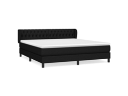 Maison Exclusive - Cama Box Spring Con Colchón Tela Negro 180x200 Cm