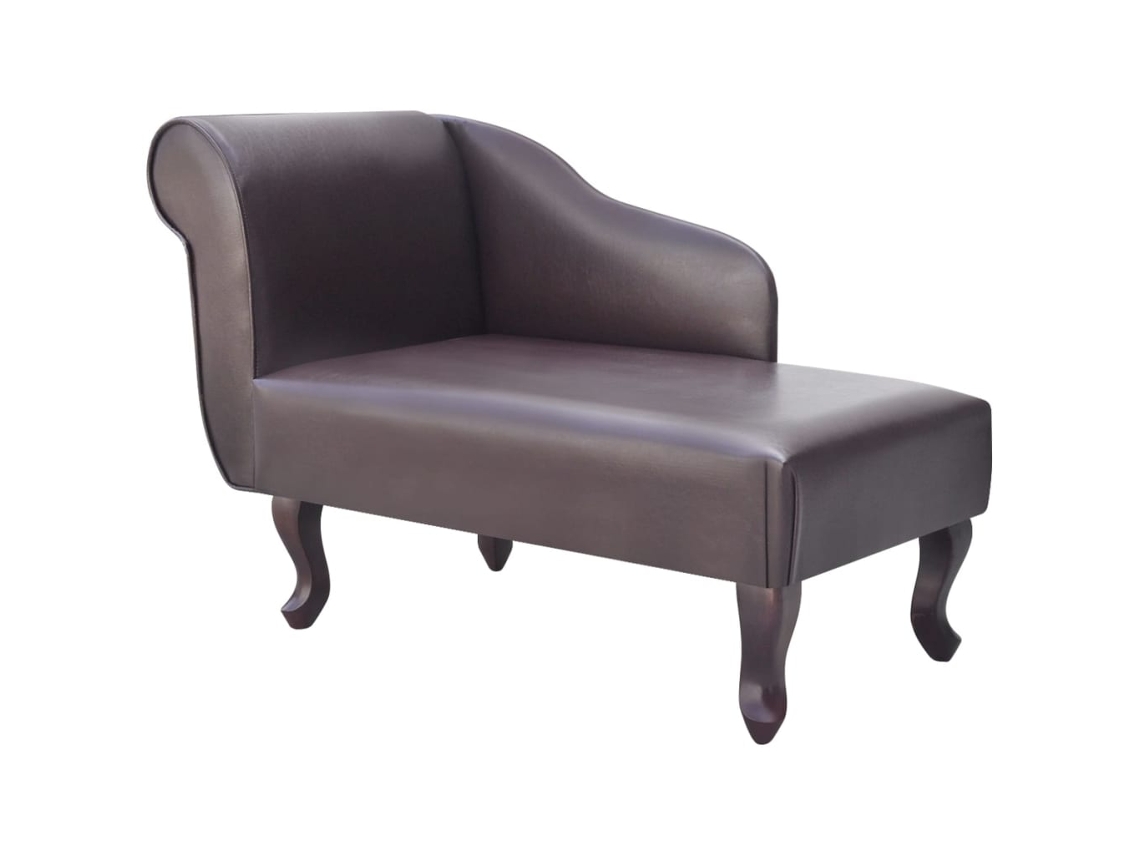 Sofá Chaise Longue (Cuero Artificial - Marrón)