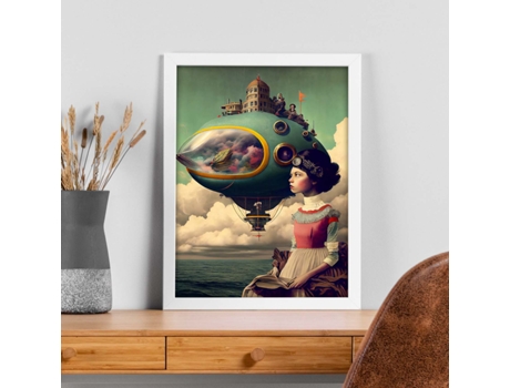 NACNIC Poster De Otro Mundo En Estilo Surrealismo Cinematográfico Ilustraciones Y Grabados De Historieta Abstracta Y Artística A4 Marcos Negros