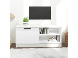 Mueble para Armario Tv 80X35X36,5 Cm Madera Procesada Blanco Brillante