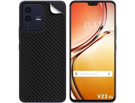 Carcasa para Vivo V23 5G TUMUNDOSMARTPHONE Vinilo Textura Carbono Multicolor