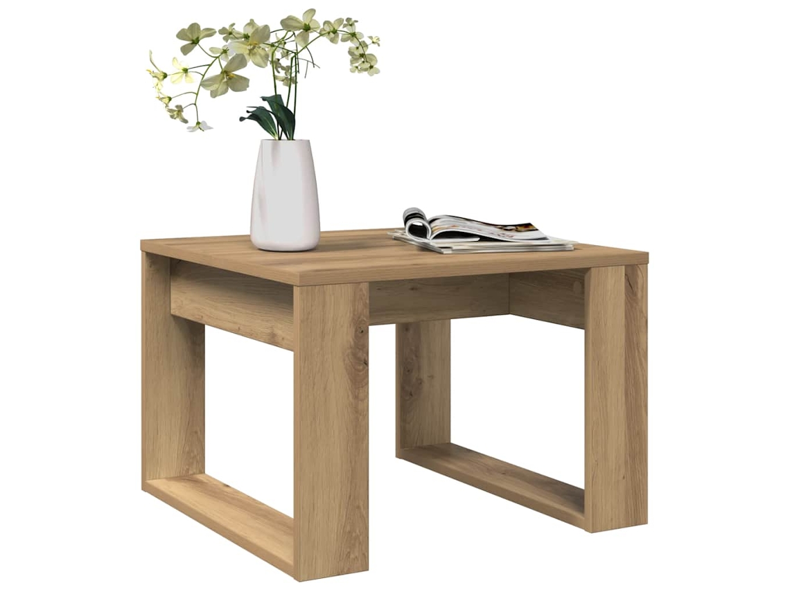 Mesa Auxiliar | Mesa Lateral De Madera De Ingeniería Roble Artisan 50x50x35 Cm