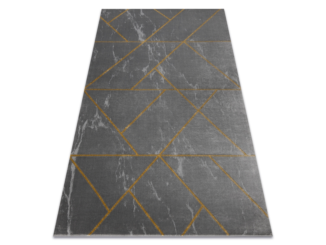 Alfombra Emerald Exclusivo 1012 Glamour, Elegante Geométrico, Mármol Gris / Oro (200 x 290 cm)
