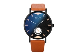 Reloj De Pulsera Informal Para Hombre Con Esfera Redonda Analógica De Cuarzo Y Correa De Piel Sintética Marrón.