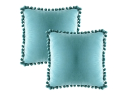 Juego De 2 Fundas De Almohada De Terciopelo Con Pompón, Estilo Rústico, 50,8 X 50,8 Cm