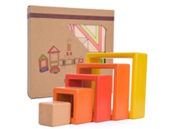 Ats-32 Piezas Bloques De Madera Para Niños Juguete Educatsivo De Aprendizaje Temprano Construcción Diy
