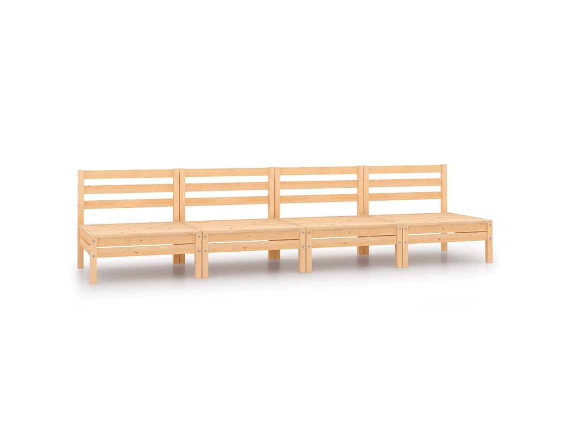 Sofás de jardín 4 piezas de madera maciza de pino Lovely Home