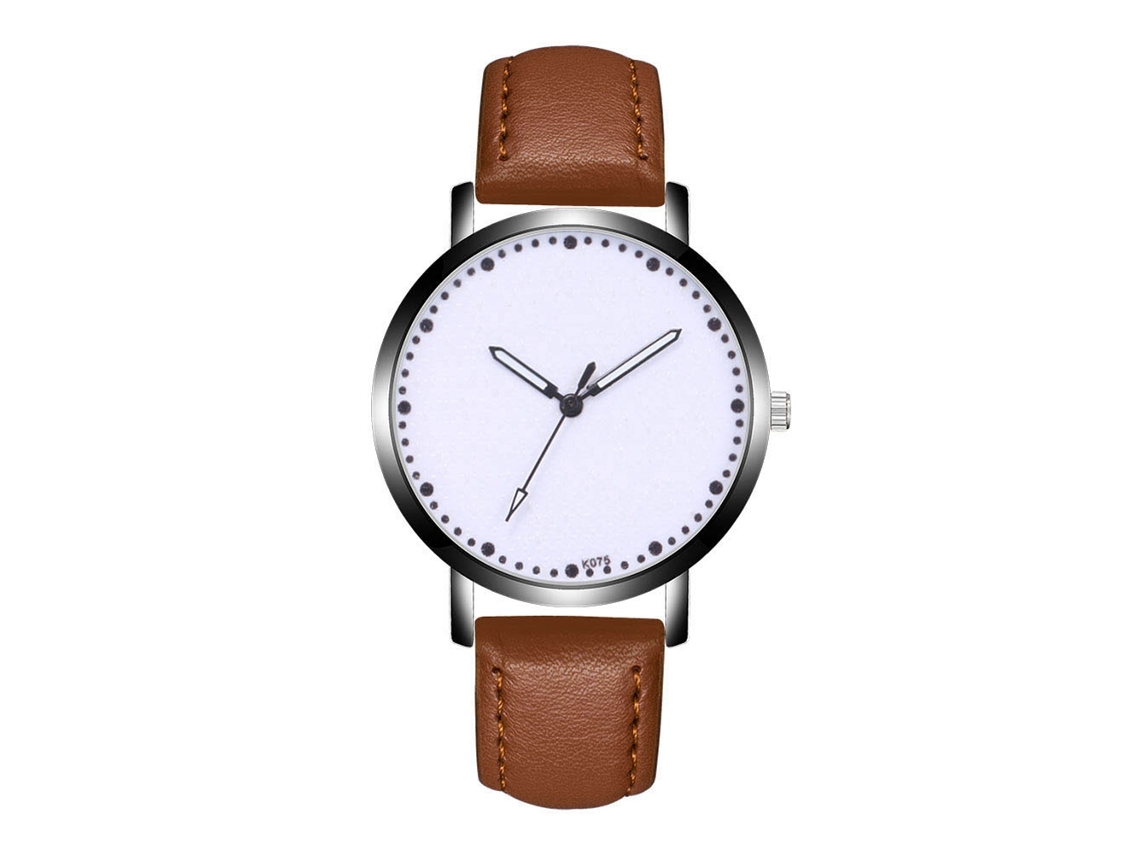 Reloj De Pulsera Analógico De Cuarzo, Aleación, Estilo Casual De Negocios, Para Parejas, Color Marrón Claro.