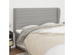 Cabecero Con Orejas De Tela Gris Claro 163x23x118/128 Cm