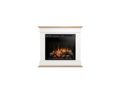 Chimenea LED eléctrica independiente LENOX 28' Blanco mate / Roble claro 103 x 94 x 29 OUTINFIRE