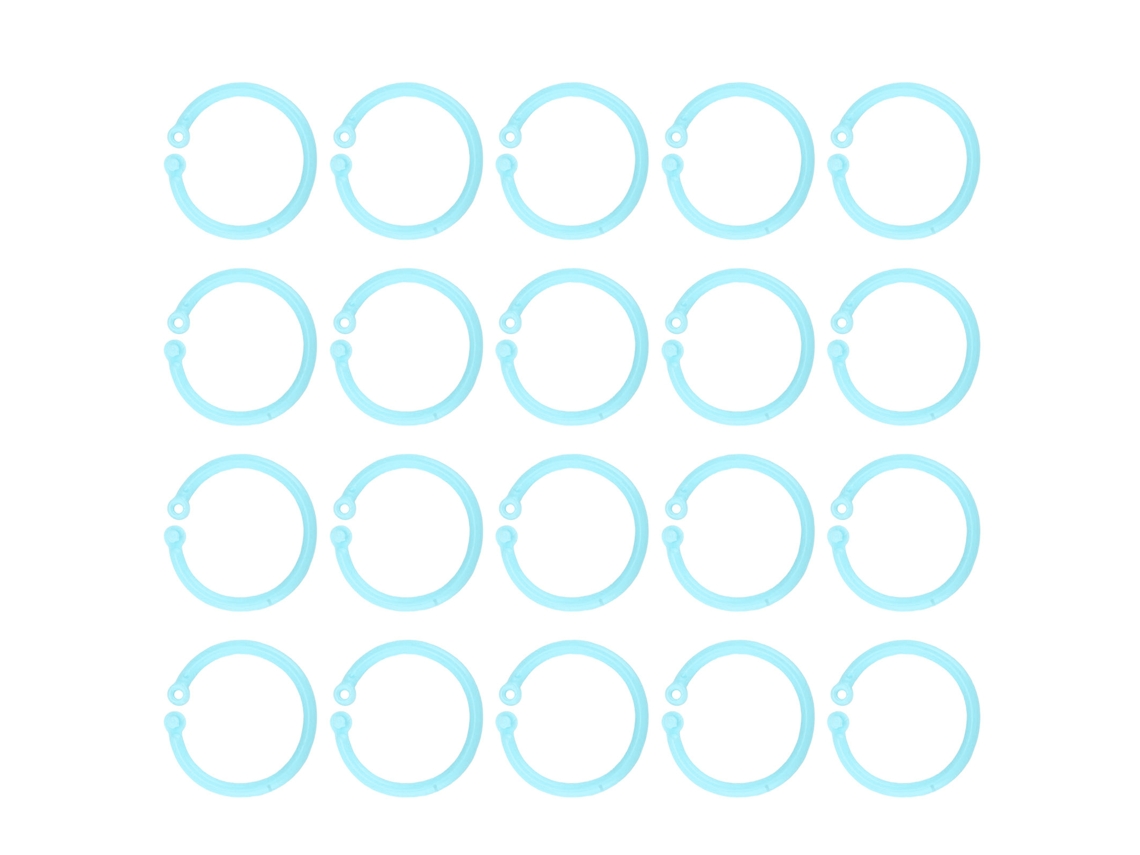 20 anillas de plástico para libros, 30 mm, flexibles y sueltas, para tarjetas y archivos, color verde