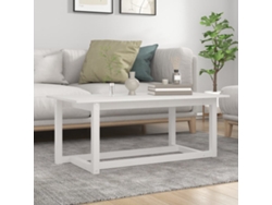 Mesa de Centro Apoyo 110X55X45 Cm Madera de Pino Macizo Blanco