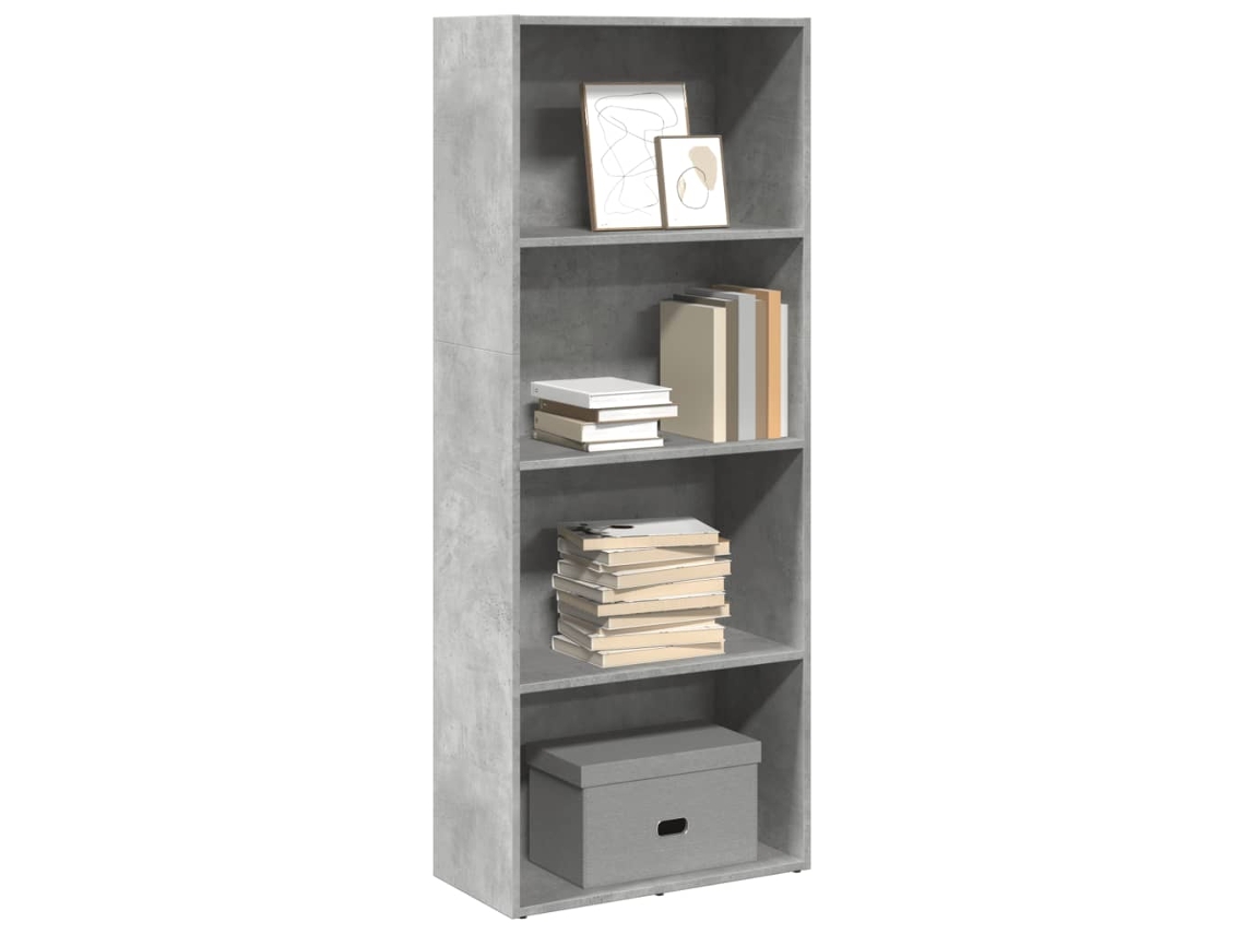 Estantería Librería Armario De Libros De Madera De Ingeniería Gris Hormigón 60x30x152 Cm Wsd635380