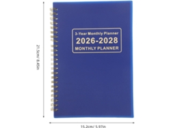 Agenda Semanal 2026-2028, Azul, Con Calendario Escolar Mensual, Papel Grueso Resistente A La Tinta
