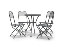 Conjunto 5 de comedor de jardín VIDAXL malla metal expandido antracita