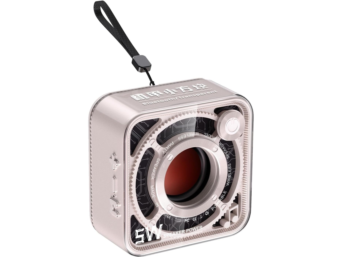 Altavoz Bluetooth Transparente, Estilo Mecha, Pequeño Cañón De Acero