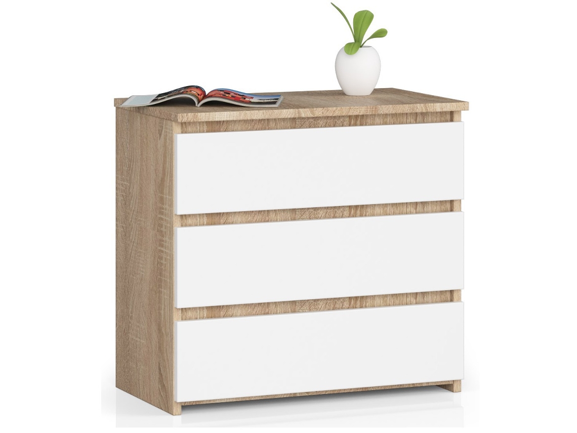 Mesita de Noche Akord Sonoma AKORD FURNITURE FACTORY Blanco (57x60x35cm)
