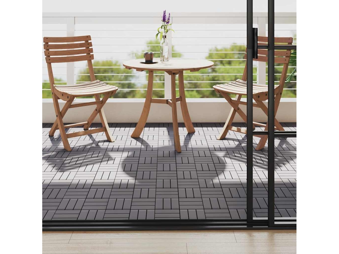 Baldosas De Terraza 10 Uds Madera Acacia Gris Lavado 30x30 Cm