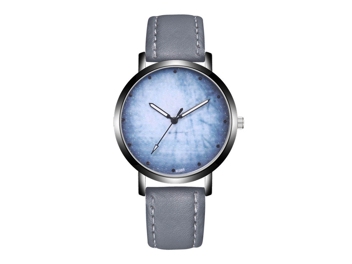 Reloj De Pulsera Analógico De Cuarzo Para Hombres Deportivo De Cuero Gris