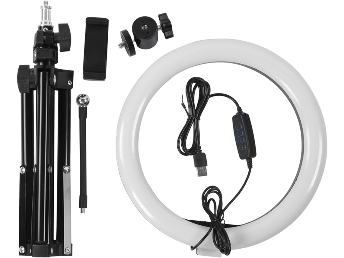 Anillo De Luz Led Regulable De 10 Pulgadas Con Diseño Escalonado Para Iluminación Natural.