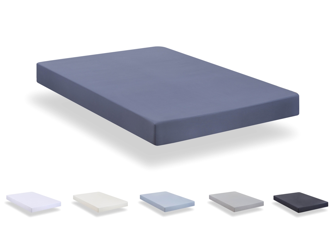 Sábana Bajera Ajustable 80 x 190/200 cm de Microfibra Cepillada Extra Suave Azul grisáceo TODOCAMA