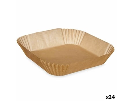 Papel para freidora sin aceite 21 x 21 x 4 cm (24 Unidades) Set Rectangular 20 Piezas KINVARA