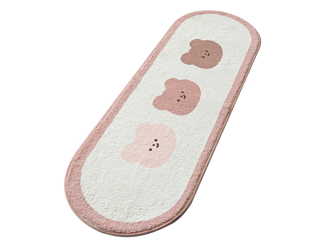 2026-alfombra De Diseño Animal Cartoon Suave Para Dormitorio Alfombra De Puerta Ovalada Cute Oso Marrón Decoración Hogar